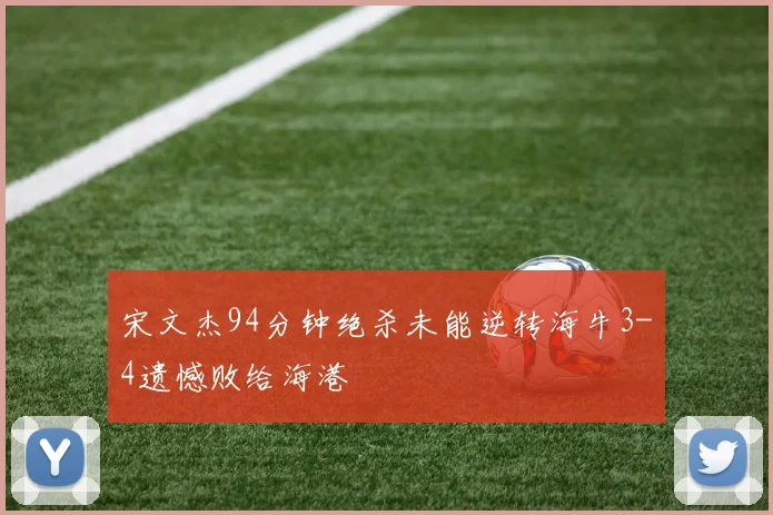 宋文杰94分钟绝杀未能逆转海牛3-4遗憾败给海港